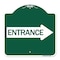 Signmission Designer Series Sign-Right Arrow Entrance, Green & White Aluminum Sign, 18" H, GW-1818-24234 A-DES-GW-1818-24234 - alternate 1